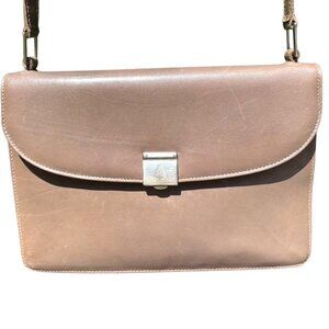 Mark Cross vintage leather handbag/Shoulder bag in dark taupe color